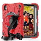 For iPad mini 6 / mini 2024 Bat Hand Grip Turntable Stand Tablet Case(Red Black) - 1