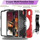 For iPad mini 6 / mini 2024 Bat Hand Grip Turntable Stand Tablet Case(Red Black) - 3
