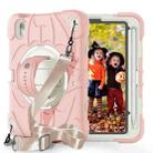 For iPad mini 6 Bat Hand Grip Turntable Stand Tablet Case(Pink White) - 1