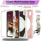 For iPad mini 6 Bat Hand Grip Turntable Stand Tablet Case(Pink White) - 3