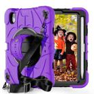 For iPad mini 6 / mini 2024 Bat Hand Grip Turntable Stand Tablet Case(Purple Black) - 1