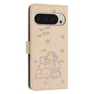For Google Pixel 10 Pro XL Embossed Kitten Phone Leather Case with Lanyard(Beige) - 3