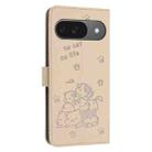For Google Pixel 10 / 10 Pro Embossed Kitten Phone Leather Case with Lanyard(Beige) - 3
