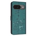 For Google Pixel 10 / 10 Pro Embossed Kitten Phone Leather Case with Lanyard(Dark Green) - 3