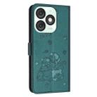 For itel A50 Embossed Kitten Phone Leather Case with Lanyard(Dark Green) - 3