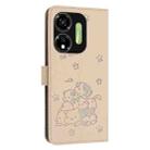 For itel P55 5G / P661N Embossed Kitten Phone Leather Case with Lanyard(Beige) - 3