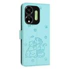 For itel P55 5G / P661N Embossed Kitten Phone Leather Case with Lanyard(Mint Green) - 3