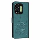 For itel P55 5G / P661N Embossed Kitten Phone Leather Case with Lanyard(Dark Green) - 3