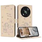 For itel RS4 Embossed Kitten Phone Leather Case with Lanyard(Beige) - 1