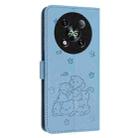 For itel RS4 Embossed Kitten Phone Leather Case with Lanyard(Blue) - 3