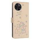 For itel S23 Embossed Kitten Phone Leather Case with Lanyard(Beige) - 3