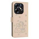 For itel S23+ Embossed Kitten Phone Leather Case with Lanyard(Beige) - 3