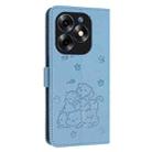 For itel S23+ Embossed Kitten Phone Leather Case with Lanyard(Blue) - 3