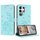 For itel S25 Ultra Embossed Kitten Phone Leather Case with Lanyard(Mint Green) - 1