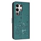 For itel S25 Ultra Embossed Kitten Phone Leather Case with Lanyard(Dark Green) - 3