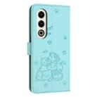 For itel S25 Embossed Kitten Phone Leather Case with Lanyard(Mint Green) - 3