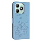 For itel A90 Embossed Kitten Phone Leather Case with Lanyard(Blue) - 3