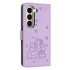 For itel A95 5G Embossed Kitten Phone Leather Case with Lanyard(Purple) - 3