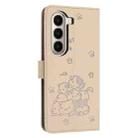 For itel A95 5G Embossed Kitten Phone Leather Case with Lanyard(Beige) - 3