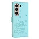 For itel A95 5G Embossed Kitten Phone Leather Case with Lanyard(Mint Green) - 3