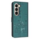 For itel A95 5G Embossed Kitten Phone Leather Case with Lanyard(Dark Green) - 3