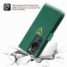 For Huawei P60 Pro POLA Love Multi-Card Slots Zipper Wallet Leather Phone Case(Dark Green) - 3