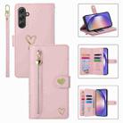 For Samsung Galaxy A54 POLA Love Multi-Card Slots Zipper Wallet Leather Phone Case(Pink) - 1