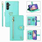 For Samsung Galaxy A54 POLA Love Multi-Card Slots Zipper Wallet Leather Phone Case(Light Green) - 1