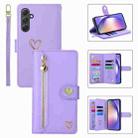 For Samsung Galaxy A54 POLA Love Multi-Card Slots Zipper Wallet Leather Phone Case(Purple) - 1