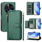 For Huawei nova 12i 4G Global Multi-Card Slots Zipper Wallet Leather Phone Case(Green) - 1