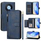 For Huawei Enjoy 50 Pro 4G / nova Y90 Multi-Card Slots Zipper Wallet Leather Phone Case(Blue) - 1