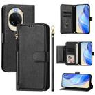 For Huawei nova 14 Multi-Card Slots Zipper Wallet Leather Phone Case(Black) - 1