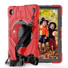 For Samsung Galaxy Tab A8 Bat Hand Grip Turntable Stand Tablet Case(Red Black) - 1