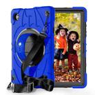 For Samsung Galaxy Tab A8 Bat Hand Grip Turntable Stand Tablet Case(Blue Black) - 1