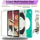 For Samsung Galaxy Tab A9+ Bat Hand Grip Turntable Stand Tablet Case(Mint Green White) - 3