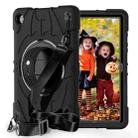 For Samsung Galaxy Tab A9+ Bat Hand Grip Turntable Stand Tablet Case(Black) - 1