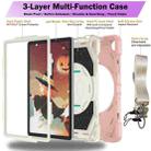 For Samsung Galaxy Tab A9+ Bat Hand Grip Turntable Stand Tablet Case(Pink White) - 3