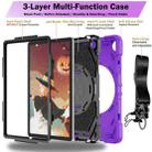 For Samsung Galaxy Tab A9+ Bat Hand Grip Turntable Stand Tablet Case(Purple Black) - 3