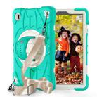 For Samsung Galaxy Tab A7 Lite Bat Hand Grip Turntable Stand Tablet Case(Mint Green White) - 1