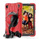 For Samsung Galaxy Tab A7 Lite Bat Hand Grip Turntable Stand Tablet Case(Red Black) - 1