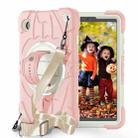 For Samsung Galaxy Tab A9 Bat Hand Grip Turntable Stand Tablet Case(Pink White) - 1