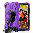 For Samsung Galaxy Tab A9 Bat Hand Grip Turntable Stand Tablet Case(Purple Black) - 1