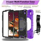 For Samsung Galaxy Tab A9 Bat Hand Grip Turntable Stand Tablet Case(Purple Black) - 3