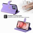 For iPhone 11 POLA Love Multi-Card Slots Zipper Wallet Leather Phone Case(Purple) - 2