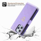 For iPhone 11 POLA Love Multi-Card Slots Zipper Wallet Leather Phone Case(Purple) - 3