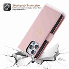 For iPhone 11 Pro Max POLA Love Multi-Card Slots Zipper Wallet Leather Phone Case(Pink) - 3