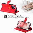 For iPhone 11 Pro Max POLA Love Multi-Card Slots Zipper Wallet Leather Phone Case(Red) - 2
