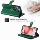 For iPhone 11 Pro Max POLA Love Multi-Card Slots Zipper Wallet Leather Phone Case(Dark Green) - 2