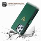 For iPhone 11 Pro Max POLA Love Multi-Card Slots Zipper Wallet Leather Phone Case(Dark Green) - 3