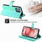 For iPhone 11 Pro Max POLA Love Multi-Card Slots Zipper Wallet Leather Phone Case(Light Green) - 2
